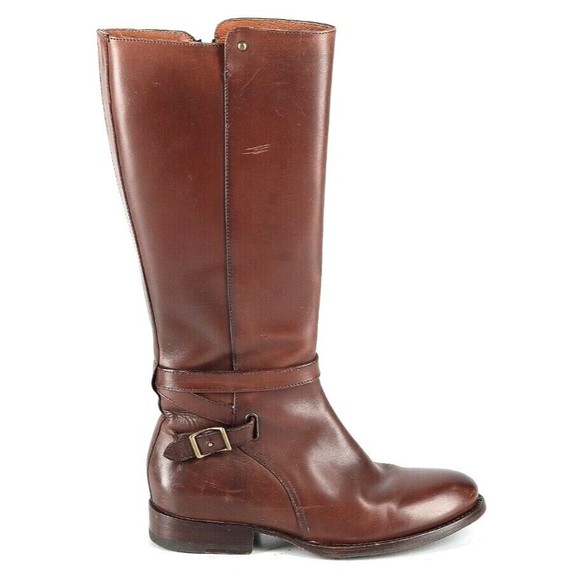 Frye Shoes - Frye Jordan Strap Tall Leather Riding Boots Womens Size 6 B Brown Worn Twice